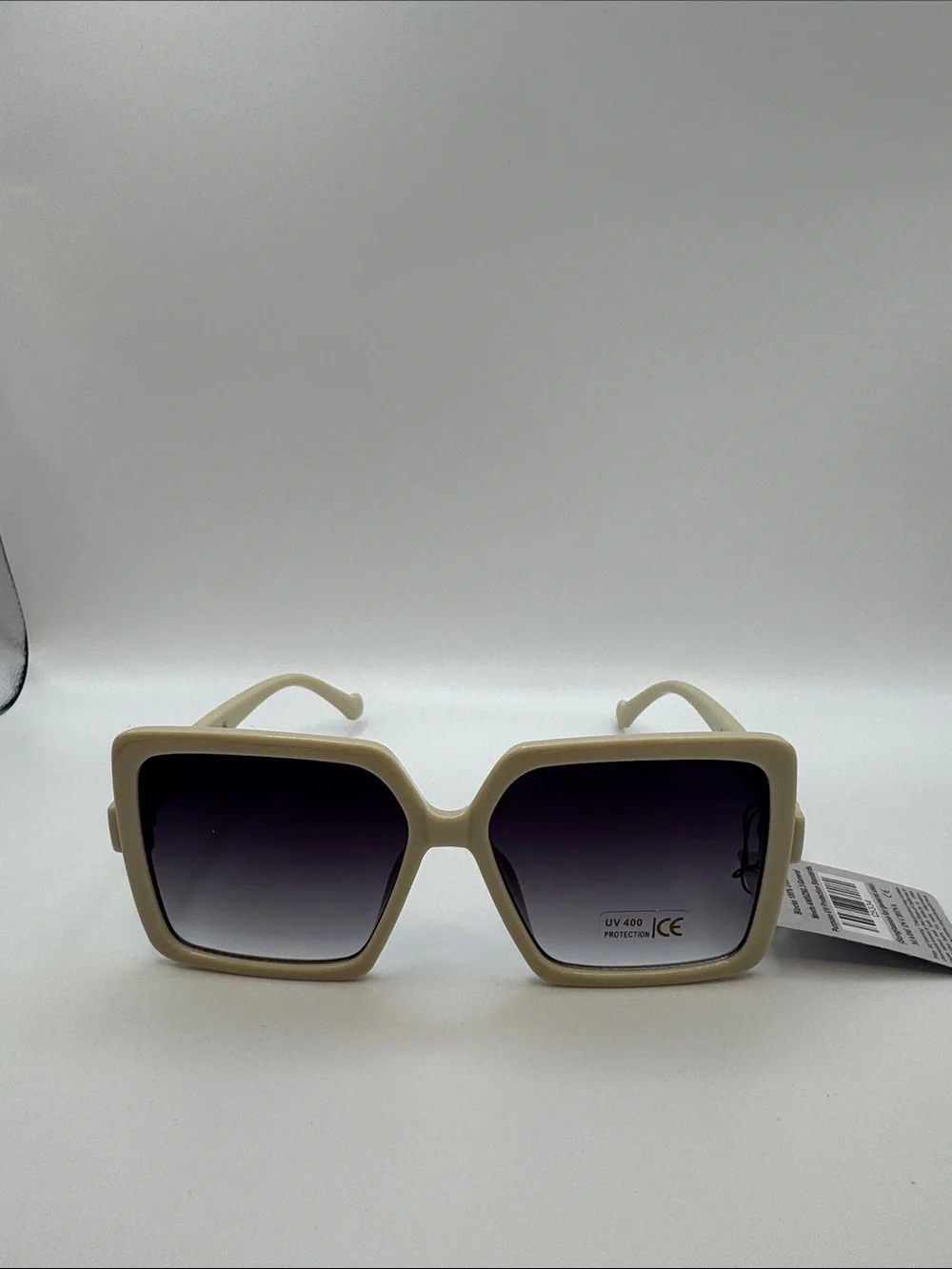 Women's Oversized Square Sunglasses - Cream Frame, Gradient Lenses